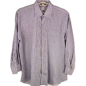 PETER MILLAR Cotton Striped Button Down Sport Shirt size L